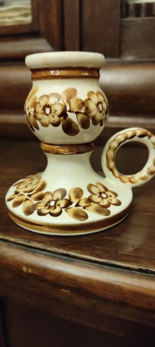 Ceramiczny świecxnik PRL