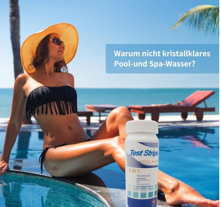 Tester wody basenowej 3w1 TLEN pH twardość wody BASEN 50 pasków I4KART