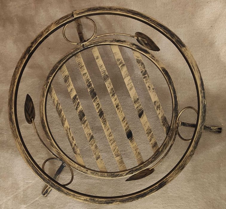 Kwietnik Metalowy Stojak na jedną donicę złota patyna (KWK-679)