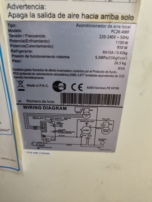 Ar condicionado Equation PC26-AMF