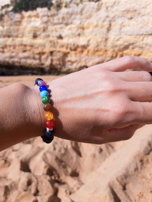 Pulseira pedras vulcânicas