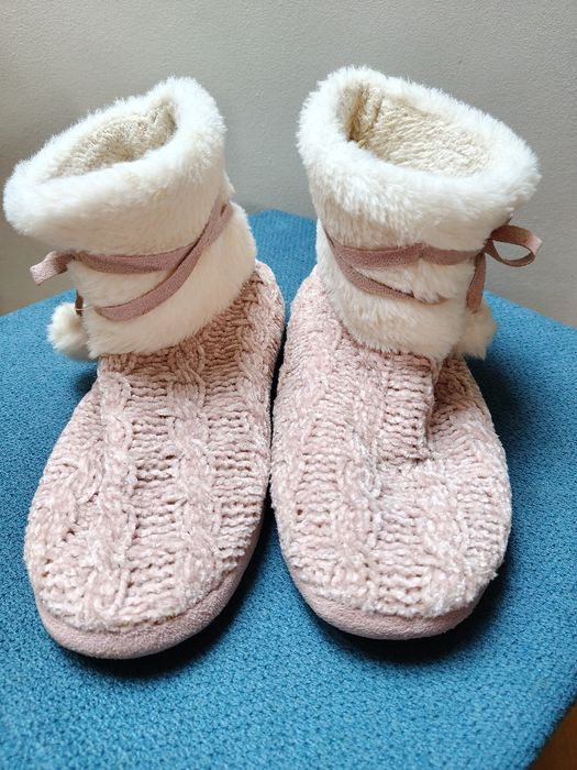Kapcie wełniane wysokie bambosze 38-39