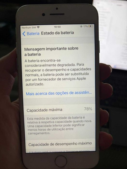 Apple iPhone 7 128 GB Silver (frente branca) Desbloqueado