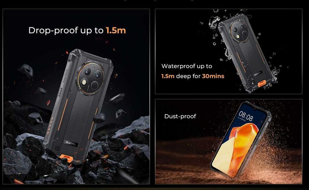 Oukitel WP28. 8Gb/256Gb, 10600мА/h, 48Mp,Tiger 606, NFC+Подарунок