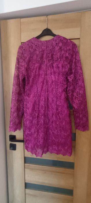 Sukienka mini fuksja koronkowa r.38