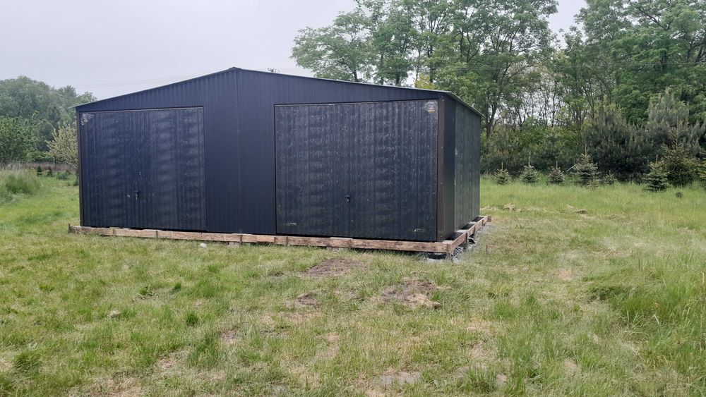 Garaż blaszany 7x6 Drewnopodobny