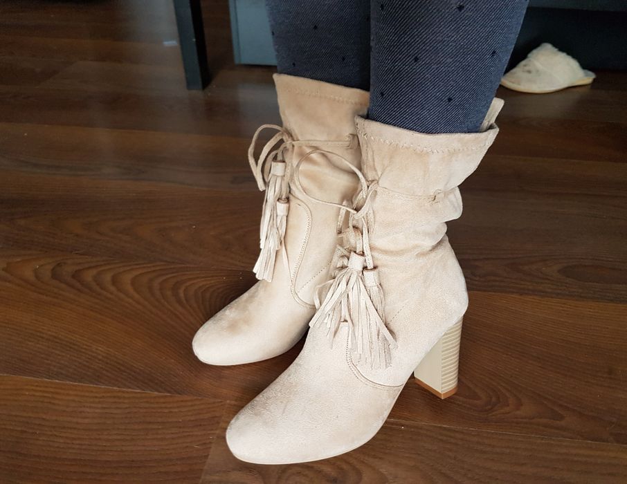 Botki beige rozmiar 38 nowe