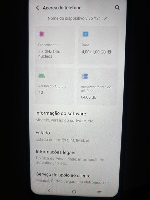 Telemovel Vivo Y10 usado