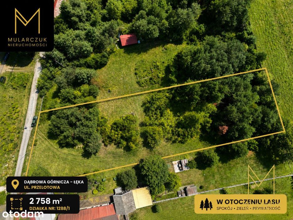 Działka budowlana 2 758 m² blisko lasu Lęka