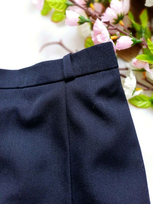 Granatowa wełniana spódnica midi vintage XXL