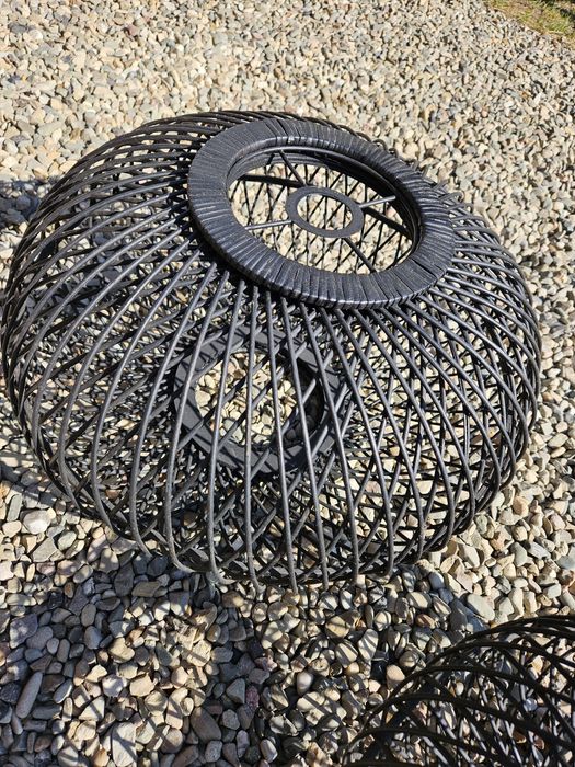 Aażur rattanowy boho,loft,czarny
