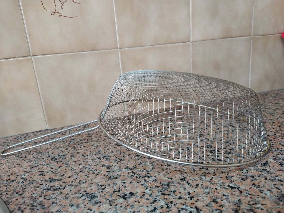Cesto para fritos fritar fritadeira rede casa cozinha vivenda.