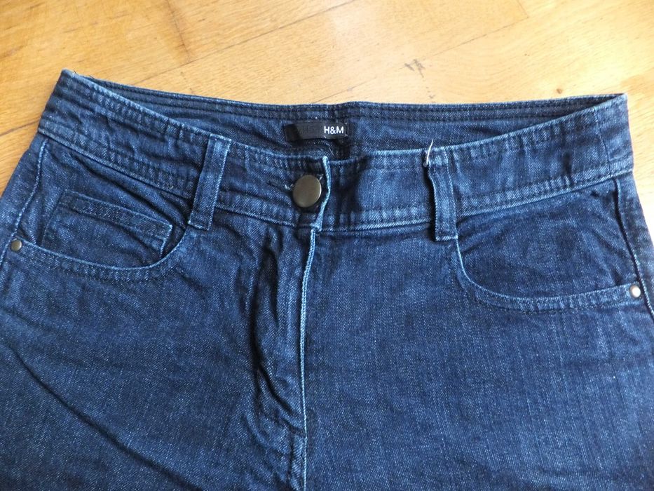 Spodnie H&M jeans denim ciemne granatowe rozmiar 36 długie