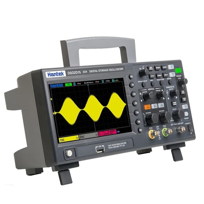 Осцилограф двоканальний Hantek DSO2C10 DSO2D15 з генератором 25МГц