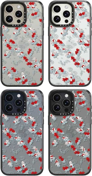 Etui Bouvardia do iPhone 15 Pro Max – Wzór Czarnej Złotej Ryby