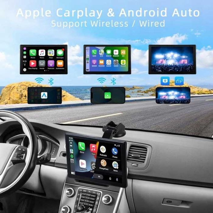 Plimpton 9" Ekran Samochodowy CarPlay/Android Auto Bezprzewodowy