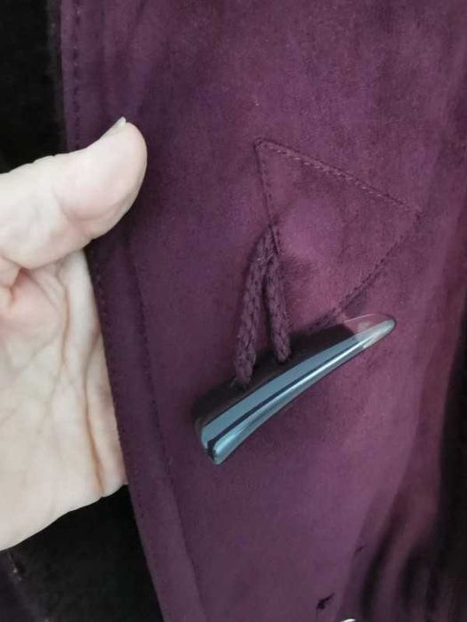 Casaco bordeaux unissexo, imitação camurça