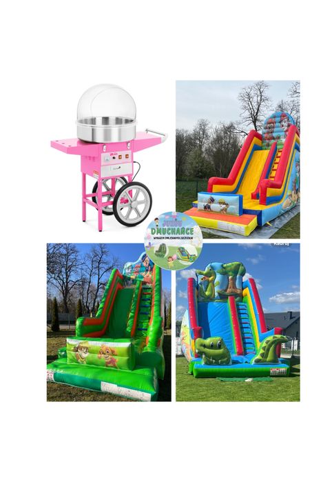 Dmuchaniec, zjeżdżalnia Psi patrol, duży Krokodyl,Wata Cukrowa  B