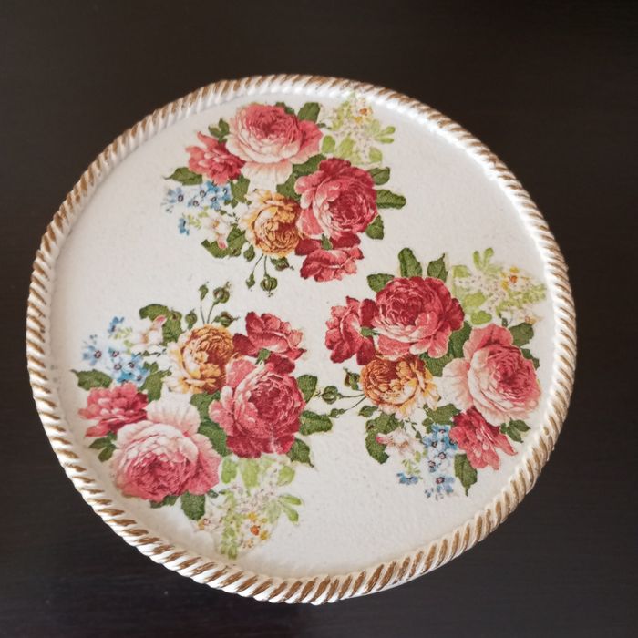 komplet-szkatułka, wazonik i świecznik hand made