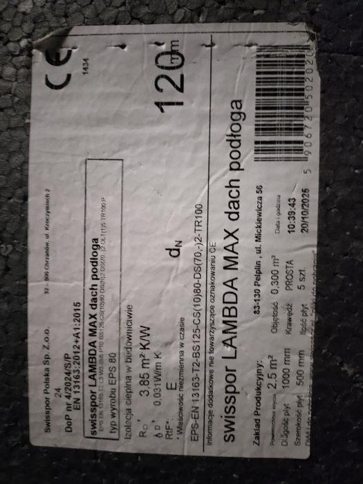 Styropian swisspor 12cm grafit dach podłoga EPS 80 0,031
