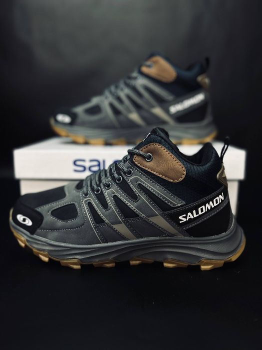 Мужские кроссовки Salomon Зимние кожаные кросівки зимові камуфляж