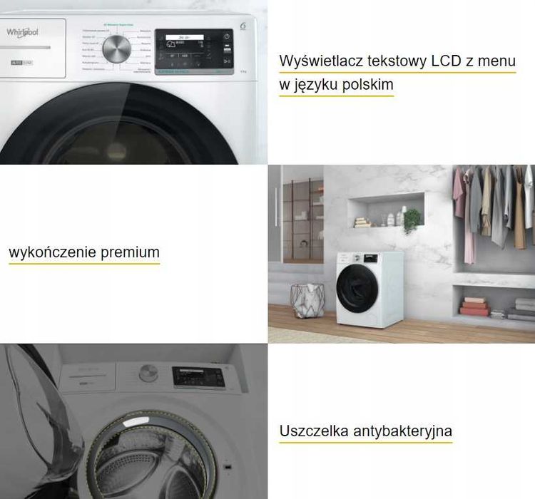 Pralka WHIRLPOOL W6 W845WB BE Supreme Silence 8kg