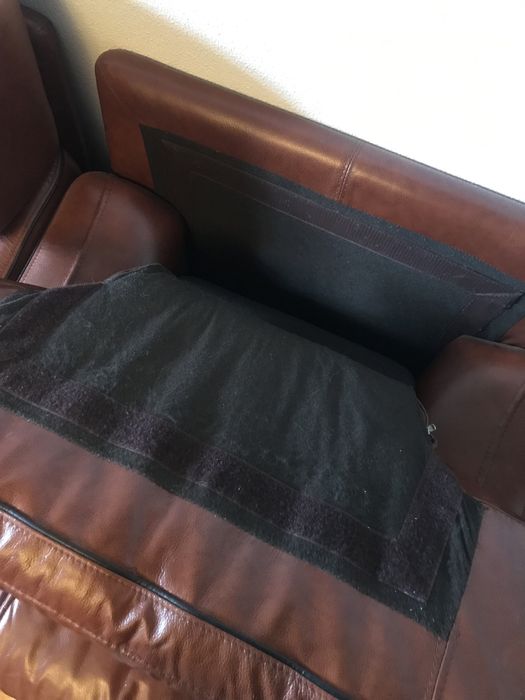 Conjunto de 3 sofás em pele