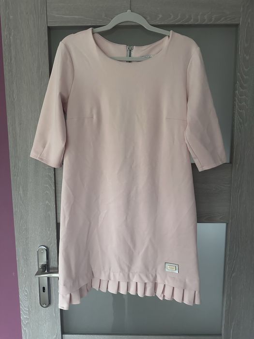 Sukienka damska L 40 pudrowy róż midi