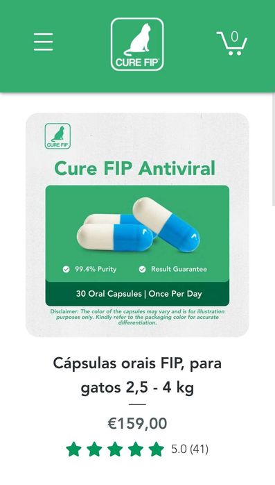 Cápsulas Tratamento PIF Gatos