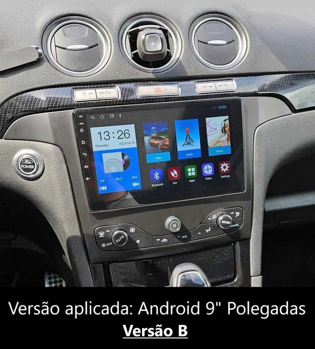 (NOVO) Rádio 2DIN • Ford S-MAX (2006 a 2011) • Android GPS [4+32GB]
