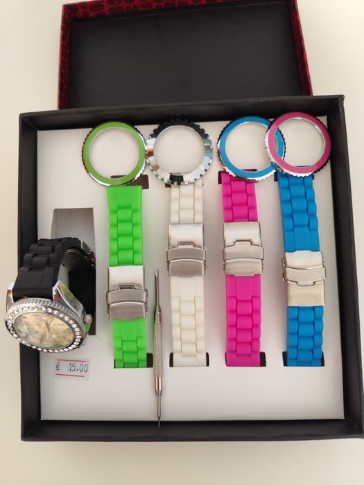 Conjunto de relógio em aço