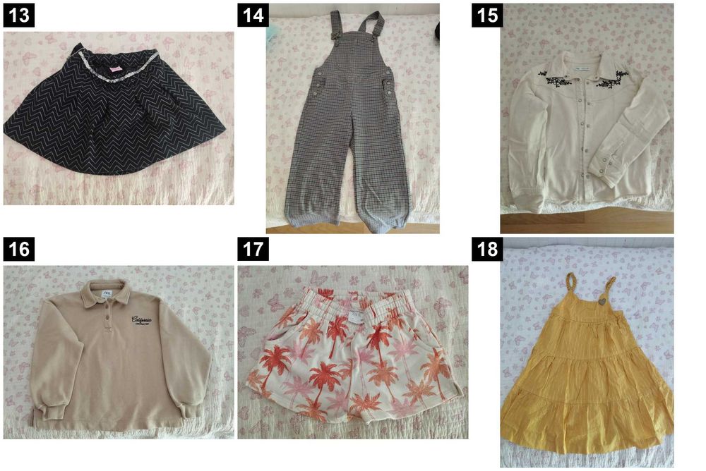 30 peças roupa menina 7–12 anos | Zara, Benetton, H&M | Desde 4 €