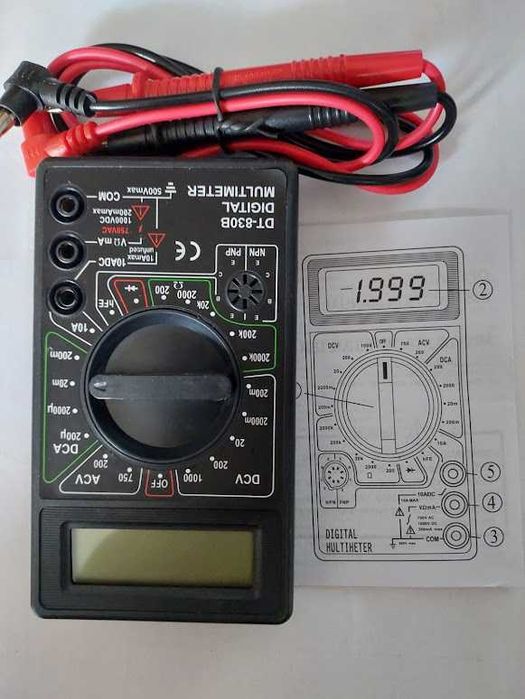 Miernik wielkości elektrycznych DT-830B - U, A, R, - darmowa dostawa In Post
