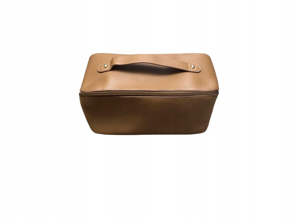 Kosmetyczka podróżna – Wodoodporna, skóra PU, brązowa