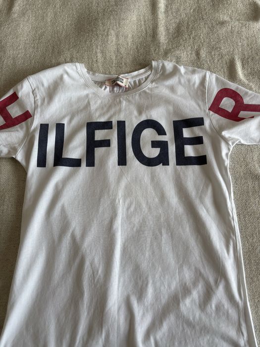 Biala bawelniana koszulka tommy w bardzo dovrym