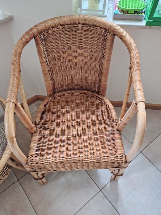 Meble rattanowe stolik + 2 fotele