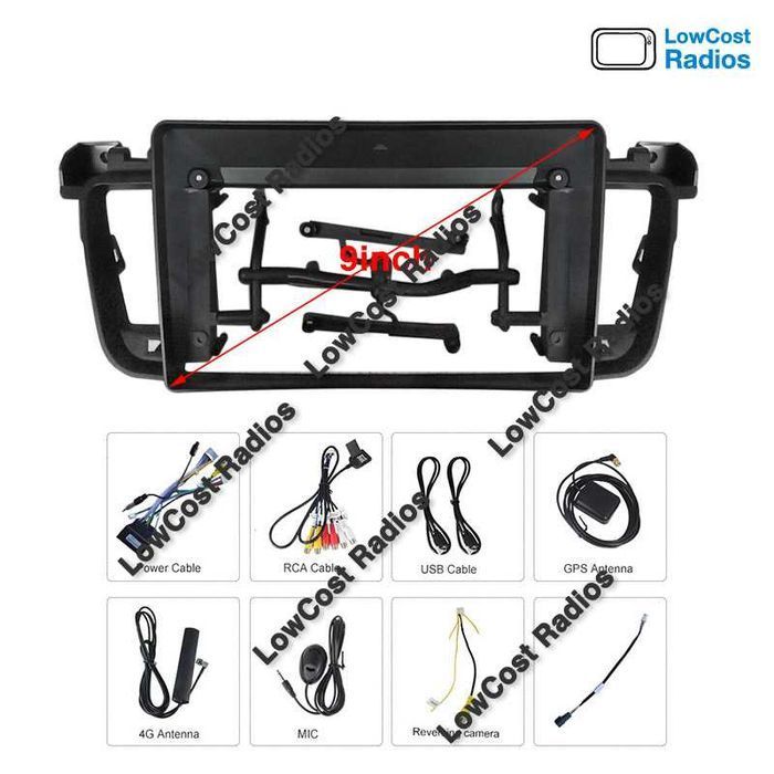 (NOVO) Rádio 2DIN ANDROID 9" Polegadas • Peugeot 508 • GPS WIFI APPS