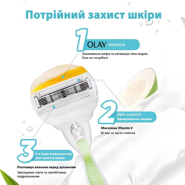 3 шт Gillette Venus PRO ComfortGlide Coconut Scent (з подушками Olay)
