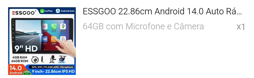Radio android  9" 4gb/64gb