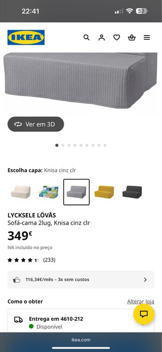 LYCKSELE LÖVÅS - Sofá-cama IKEA 2 Lugares