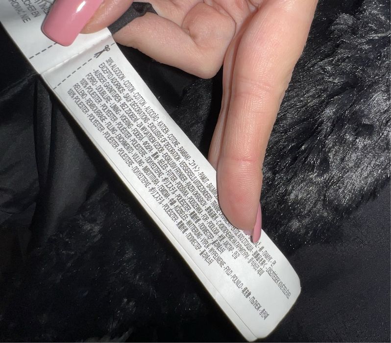 Zara czarna kurtka futerko z kapturem r. L /XL