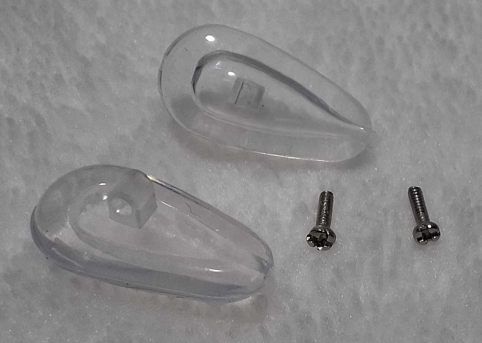 Noski do okularów, poduszki miękkie, 14,5x7mm, śrubki 4x1mm, komplet