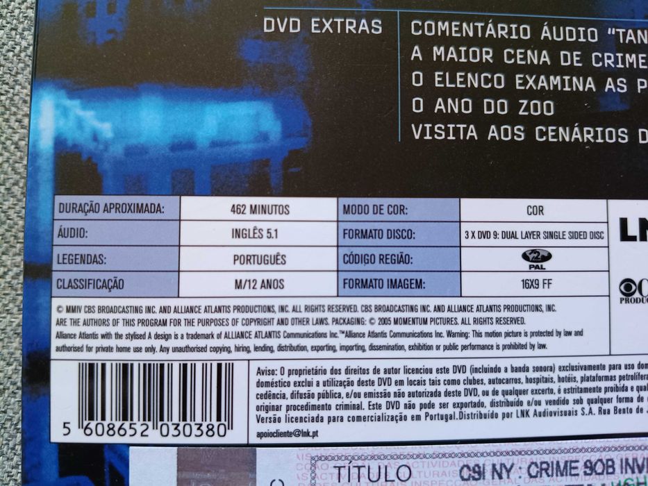 DVD série televisiva "SCI:NY - crime sob investigação New York" temporada 1