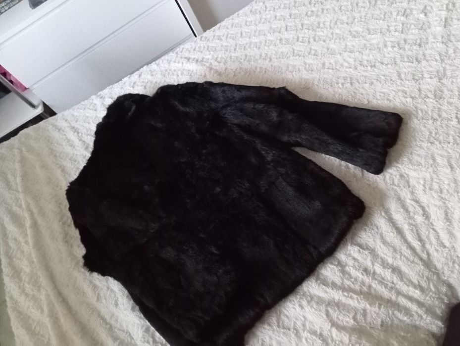 Echt pelz echt bont futro naturalne czarne