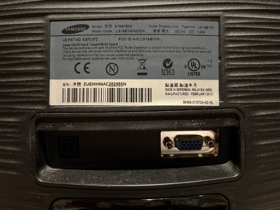 Monitor Samsung S19B150N czarny