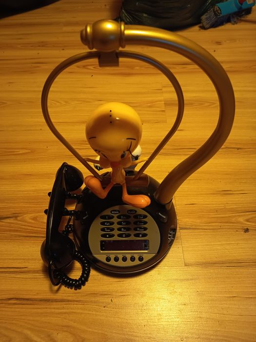 Telefon stacjonarny Tweety budzik radio AM/FM Looney Toons