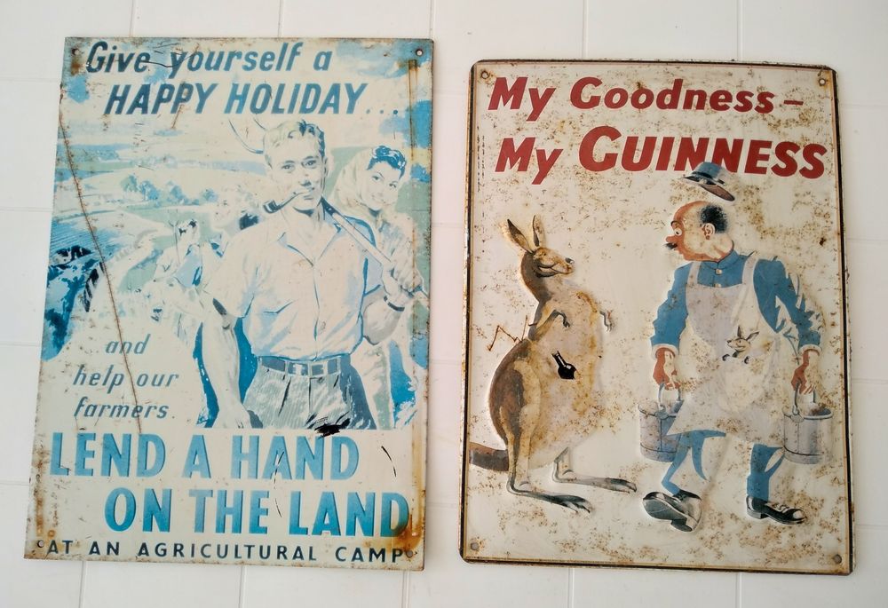 2 Chapas metálicas antigas - Vintage