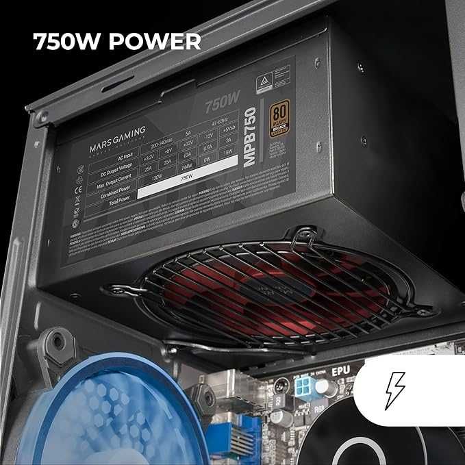 Mars Gaming MPB750 Zasilacz PC 750W ATX 80Plus Bronze 230V EU