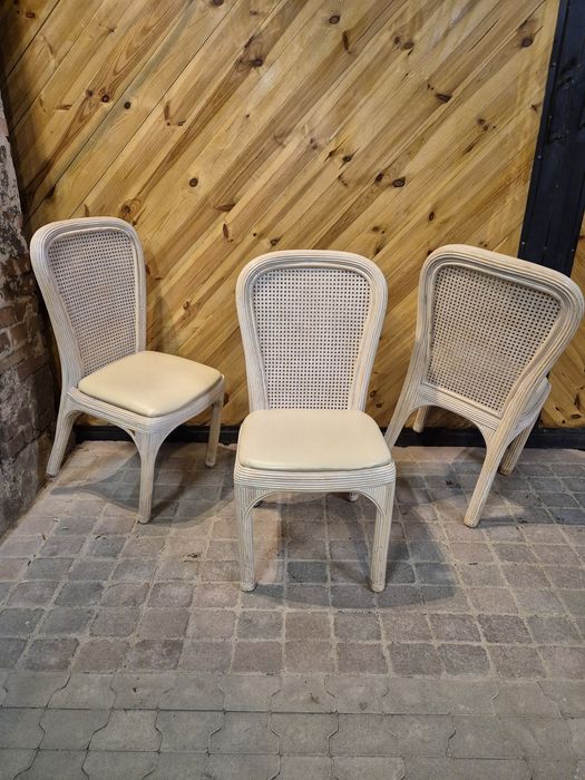 56x Krzesło bambusowe BOHO bielone przepiękne | Cafe | Dom | Bistro