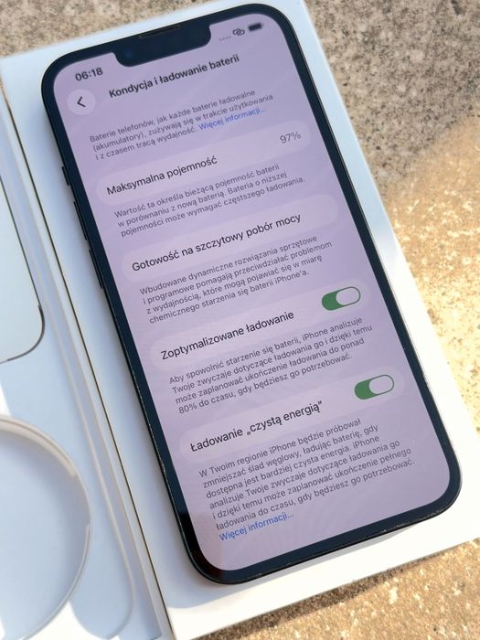 iPhone 13 Czarny - z pudełkiem, kondycja 97%, ładny stan